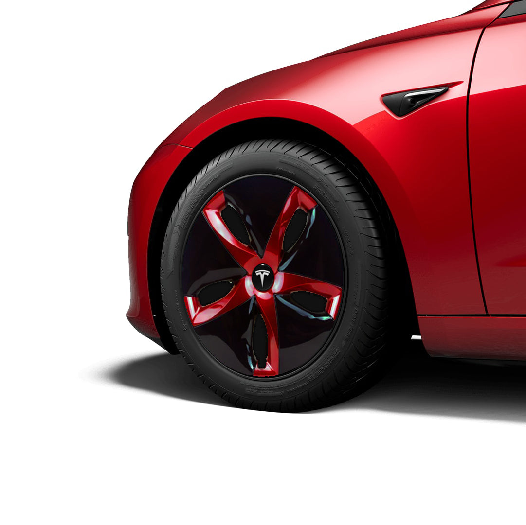 Model 3 Wheel Cover Black / Red